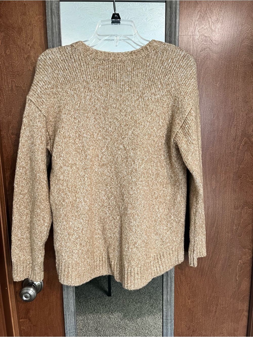Michael Kors Neutral Tan V-Neck Knit Sweater - Picture 3 of 5
